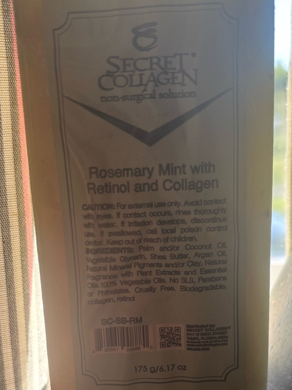 Rosemary Mint Body Cream with Retinol and Collagen - Green